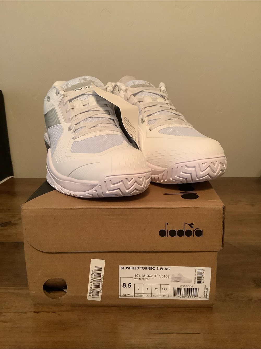 Diadora blushield torneo 3 w ag White Athletic Tennis Shoes